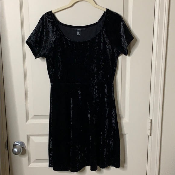 Forever 21 Dresses & Skirts - EVERYTHING MUST GO Black velvet t-shirt dress
